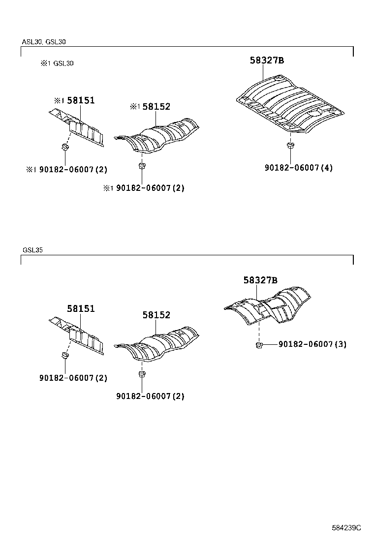 58151-08030 INSULATOR, FRONT FLOOR HEAT, NO.1 product image