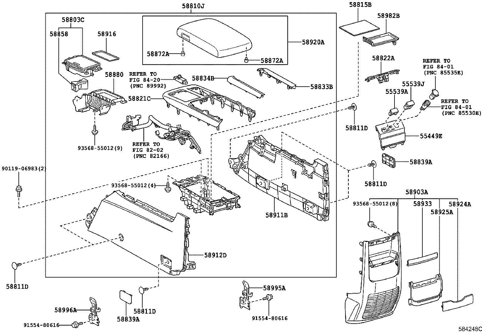 58902-58040 BRACKET SUB-ASSY, CONSOLE BOX MOUNTING product image