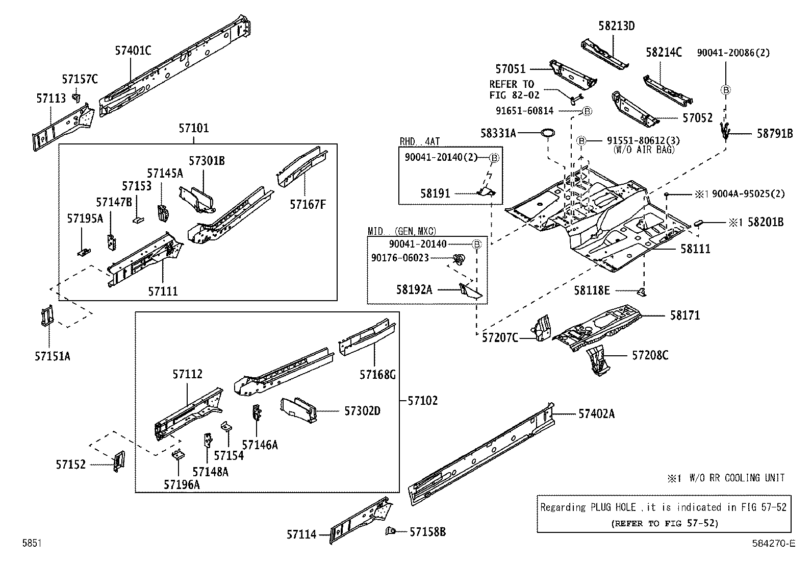 Toyota 57428-BZ020 REINFORCEMENT, FRONT FLOOR, NO.3 LH