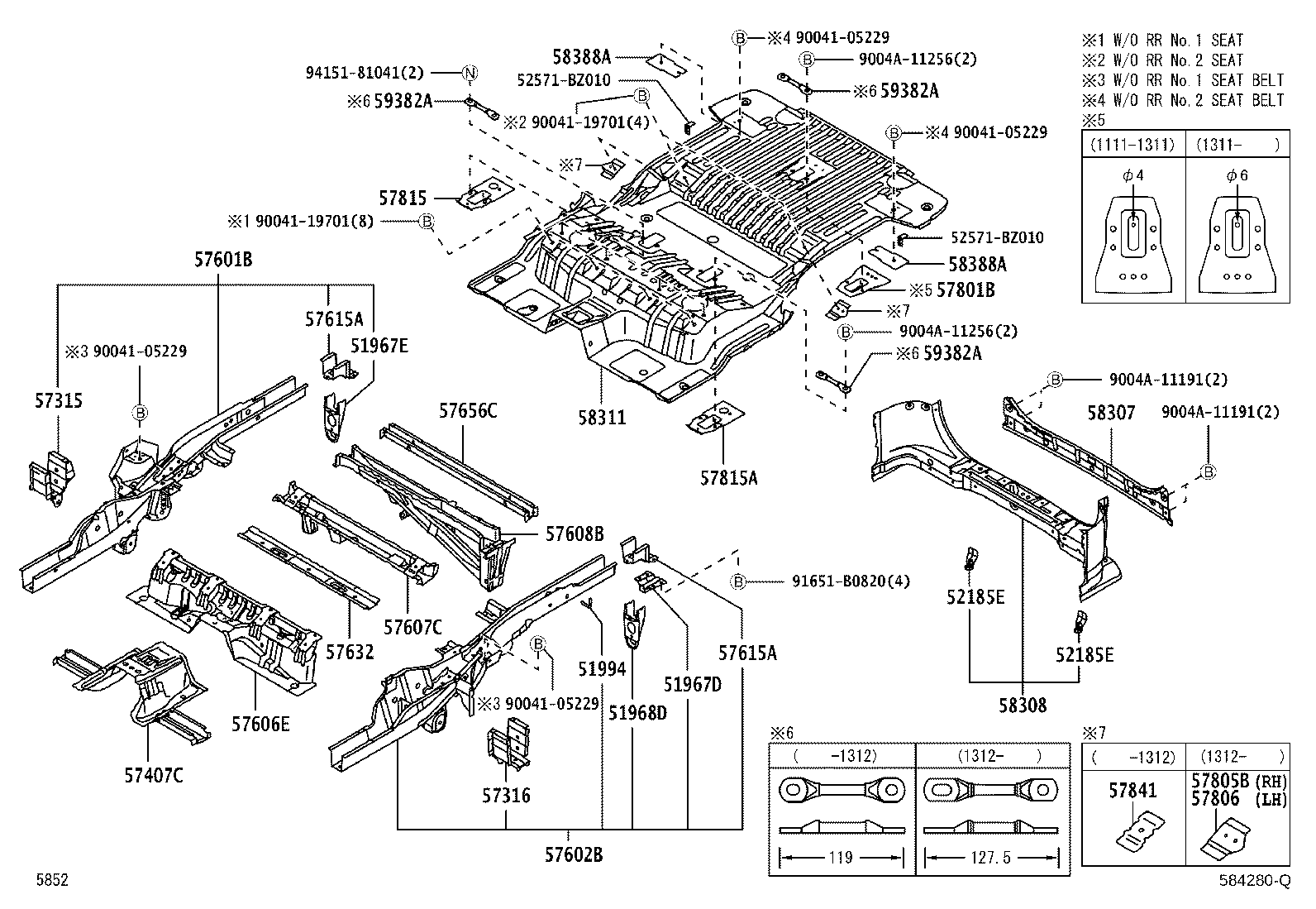 Toyota 57806-BZ050 REINFORCEMENT SUB-ASSY, BELT ANCHOR, LH