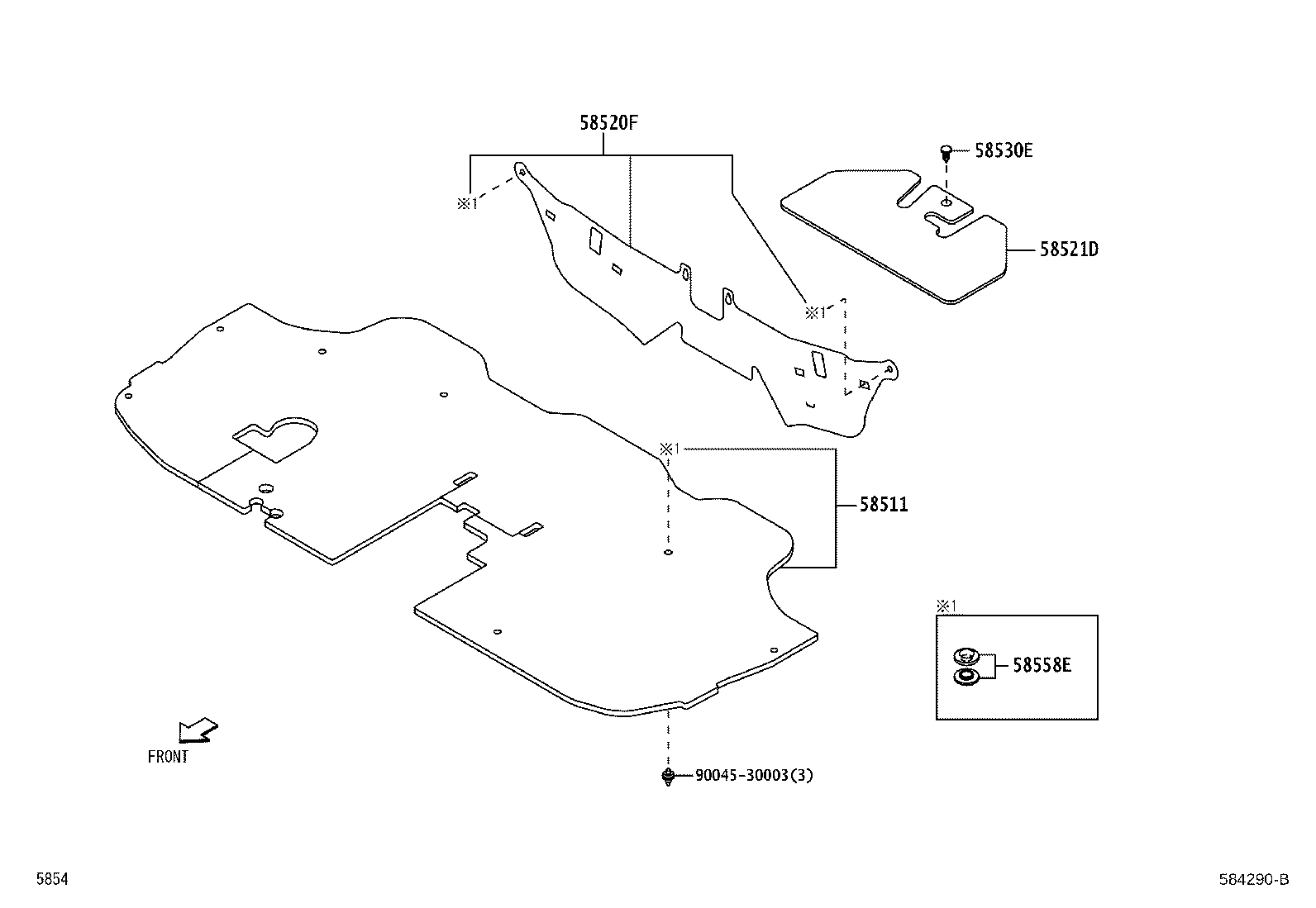 90044-68028-B1 CLIP(FOR FRONT FLOOR REAR CARPET) product image