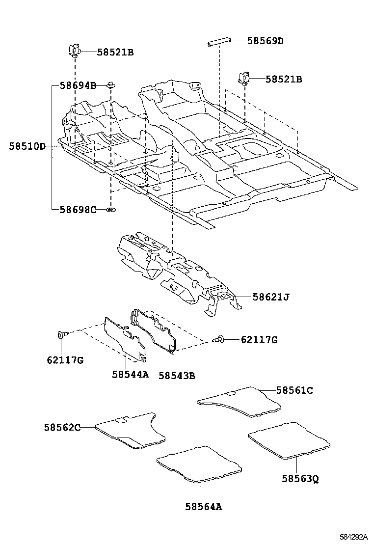 58563-06110 SILENCER, FRONT FLOOR, NO.3 product image