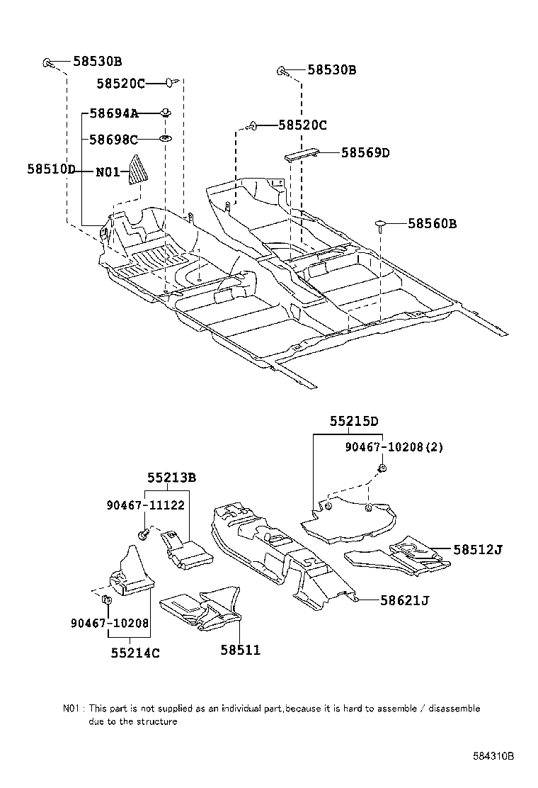 55213-47110 PAD, DASH PANEL INSULATOR, NO.1 product image