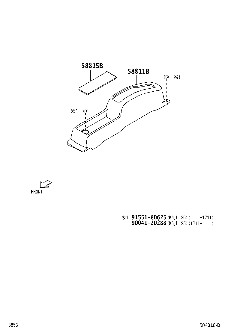 58815-B5010 CARPET, CONSOLE BOX product image