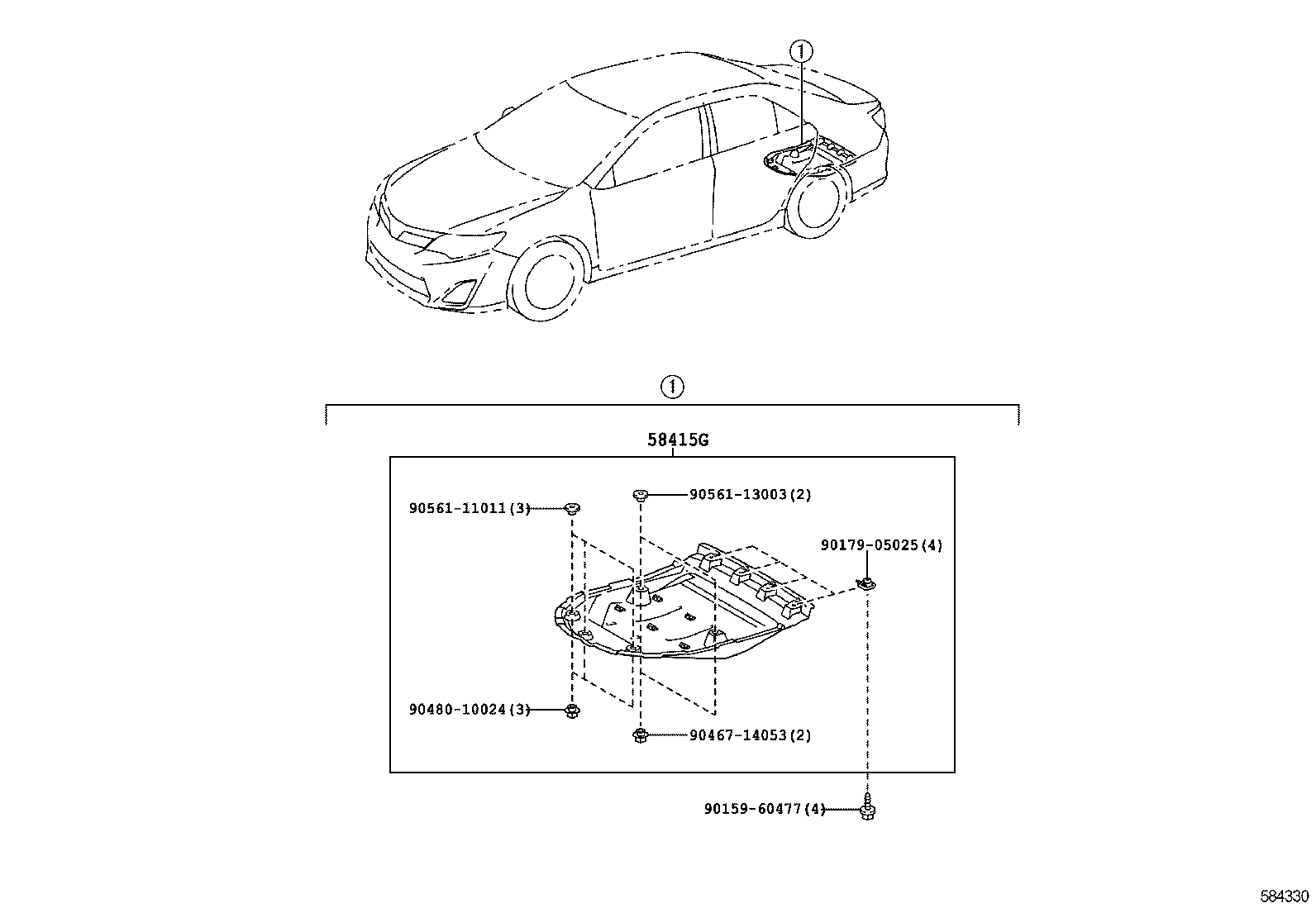 58385-06090 BRACKET, REAR BUMPER COVER product image