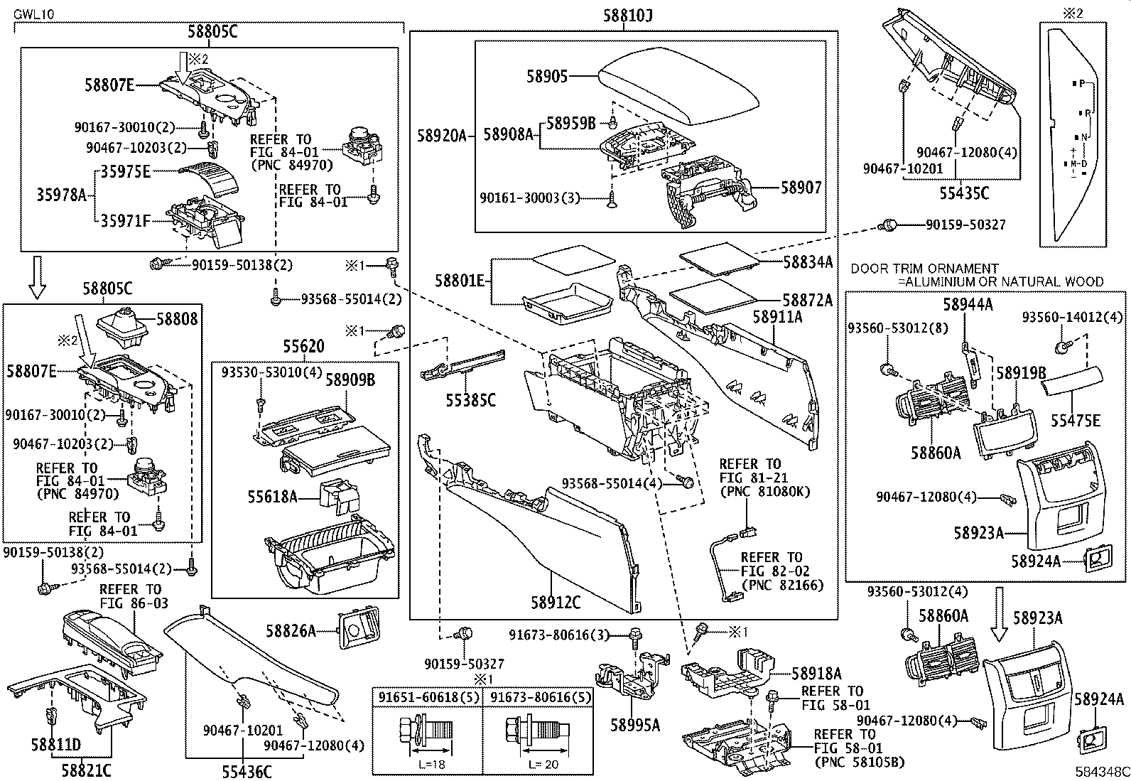Toyota 58804-30800-C0 PANEL, CONSOLE, UPPER