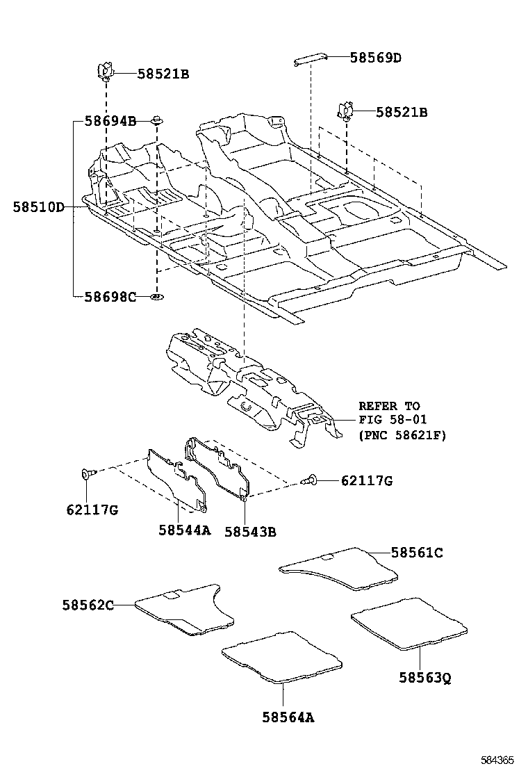 58563-06120 SILENCER, FRONT FLOOR, NO.3 product image