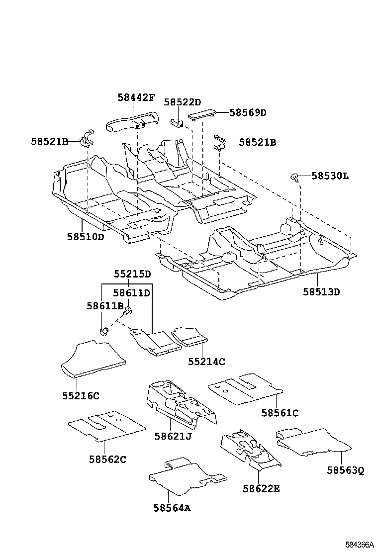 58513-52080-B0 CARPET, FLOOR, FRONT CENTER product image
