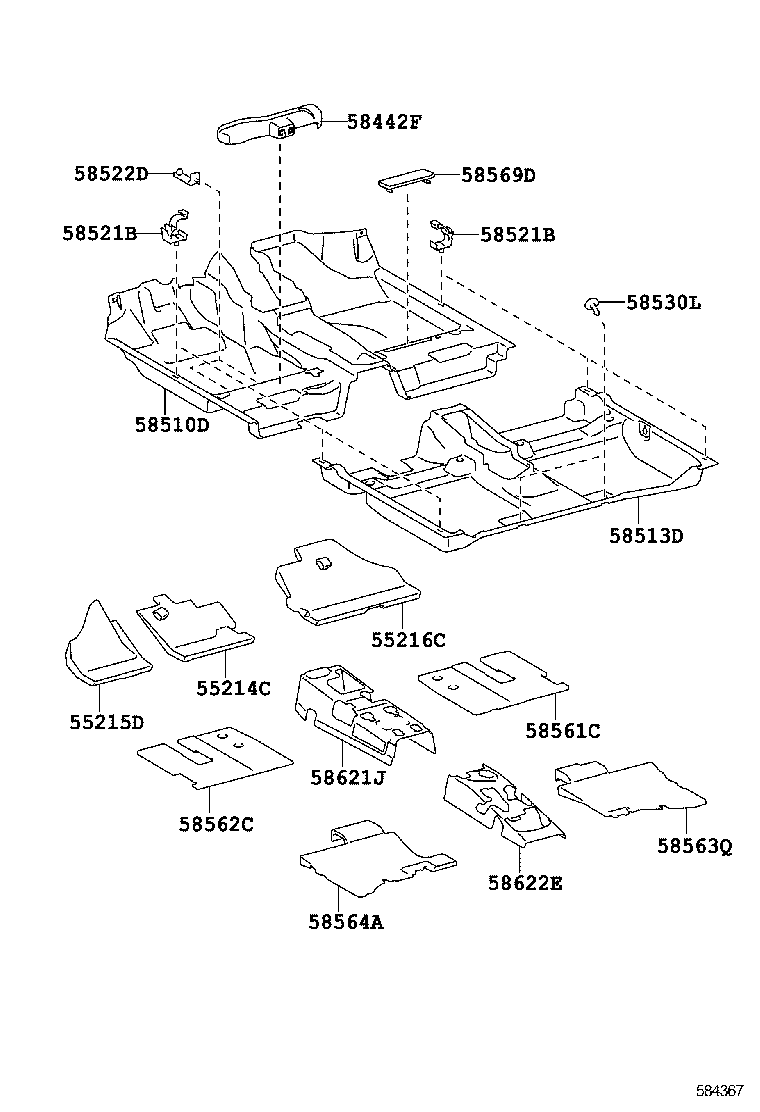 58563-52220 SILENCER, FRONT FLOOR, NO.3 product image