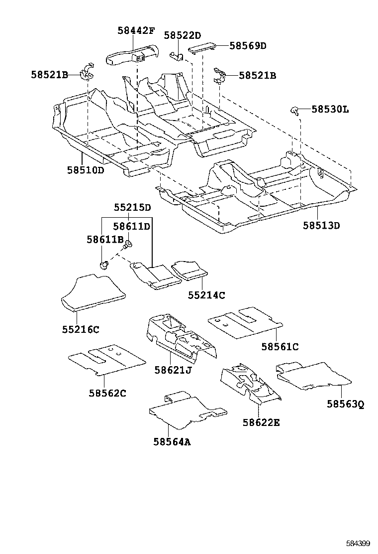 58563-52220 SILENCER, FRONT FLOOR, NO.3 product image
