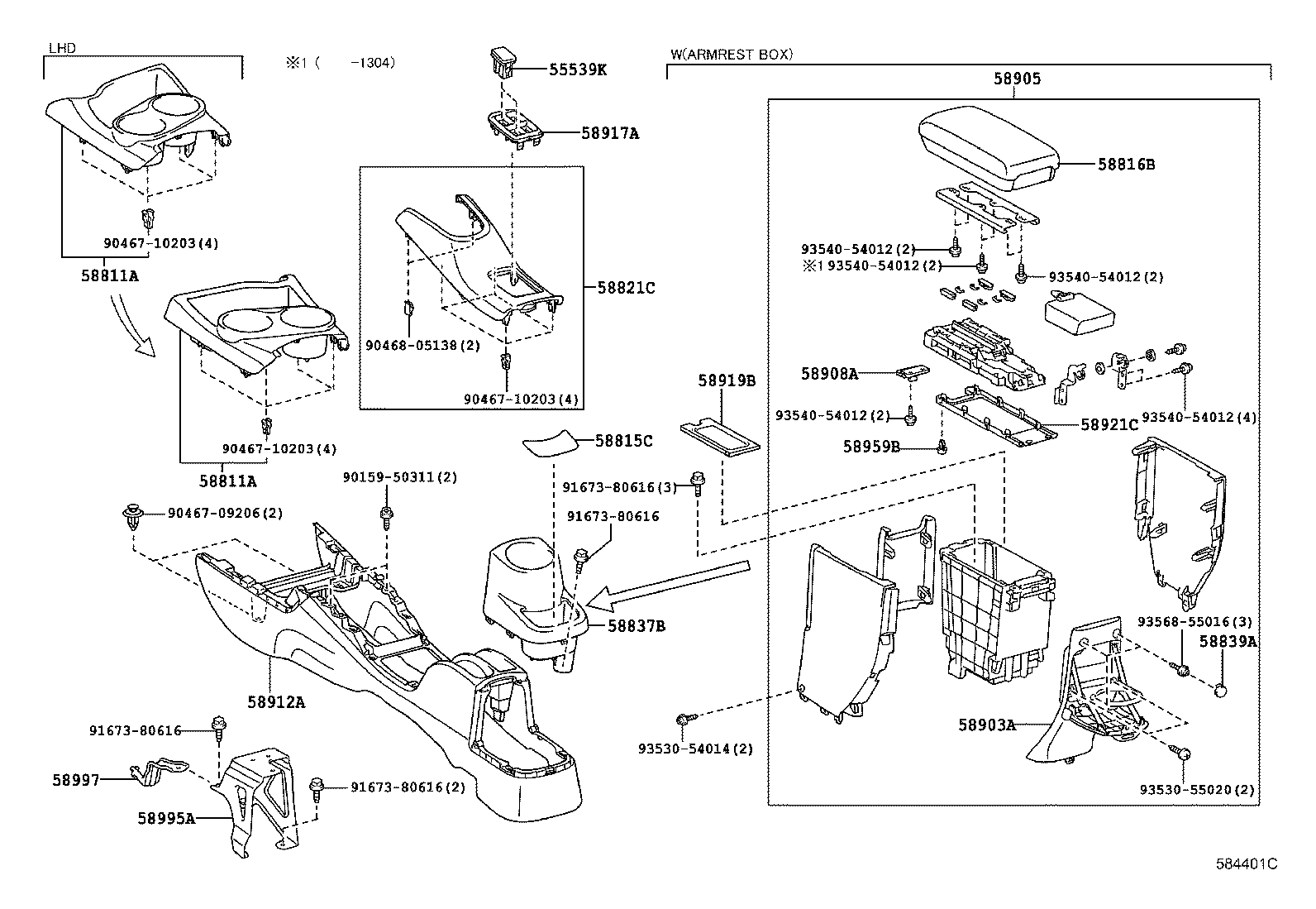 58997-52020 BRACKET, CONSOLE BOX MOUNTING, NO.3 product image