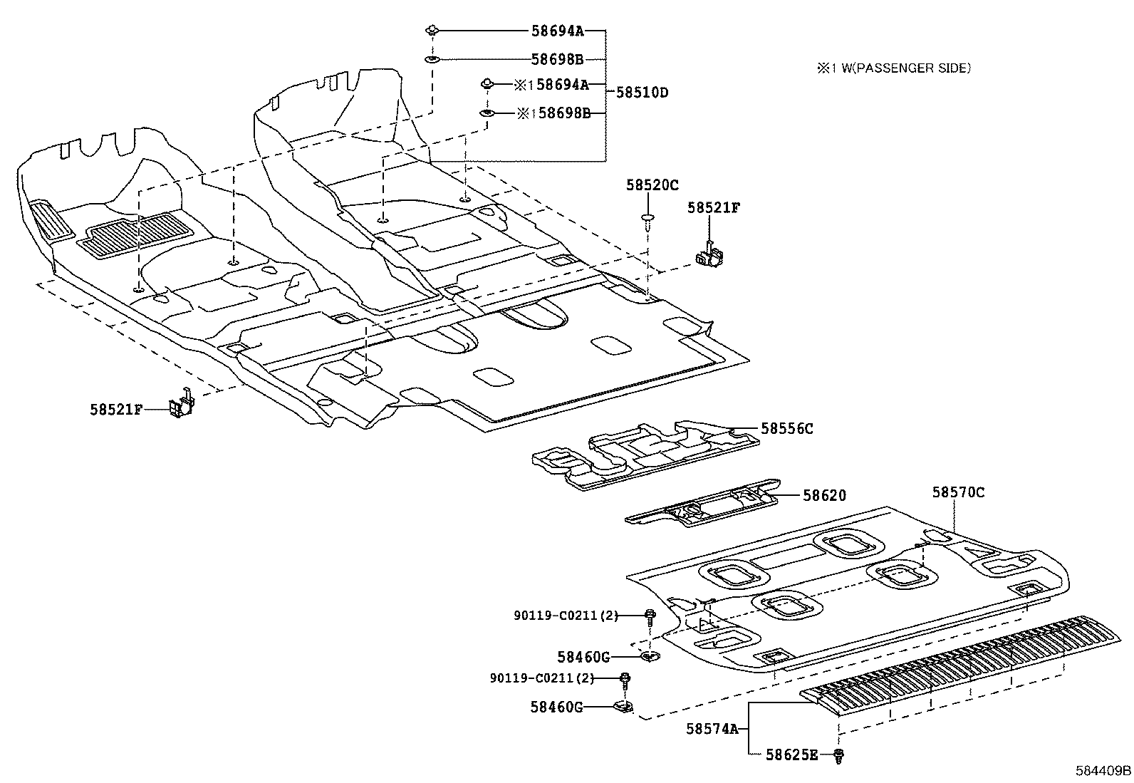 58510-YY710-A0 MAT ASSY, FLOOR product image