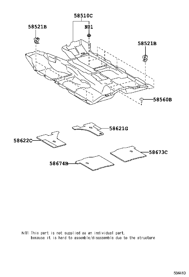 58521-22110 HOOK, FLOOR CARPET product image