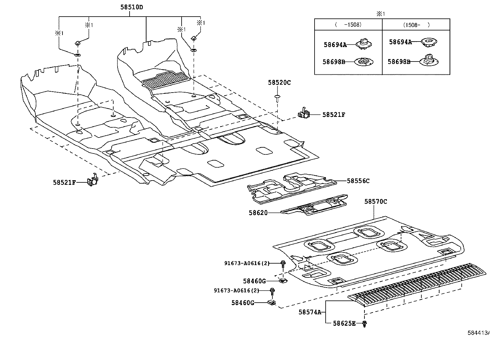 58570-60C40-E2 CARPET ASSY, REAR FLOOR product image