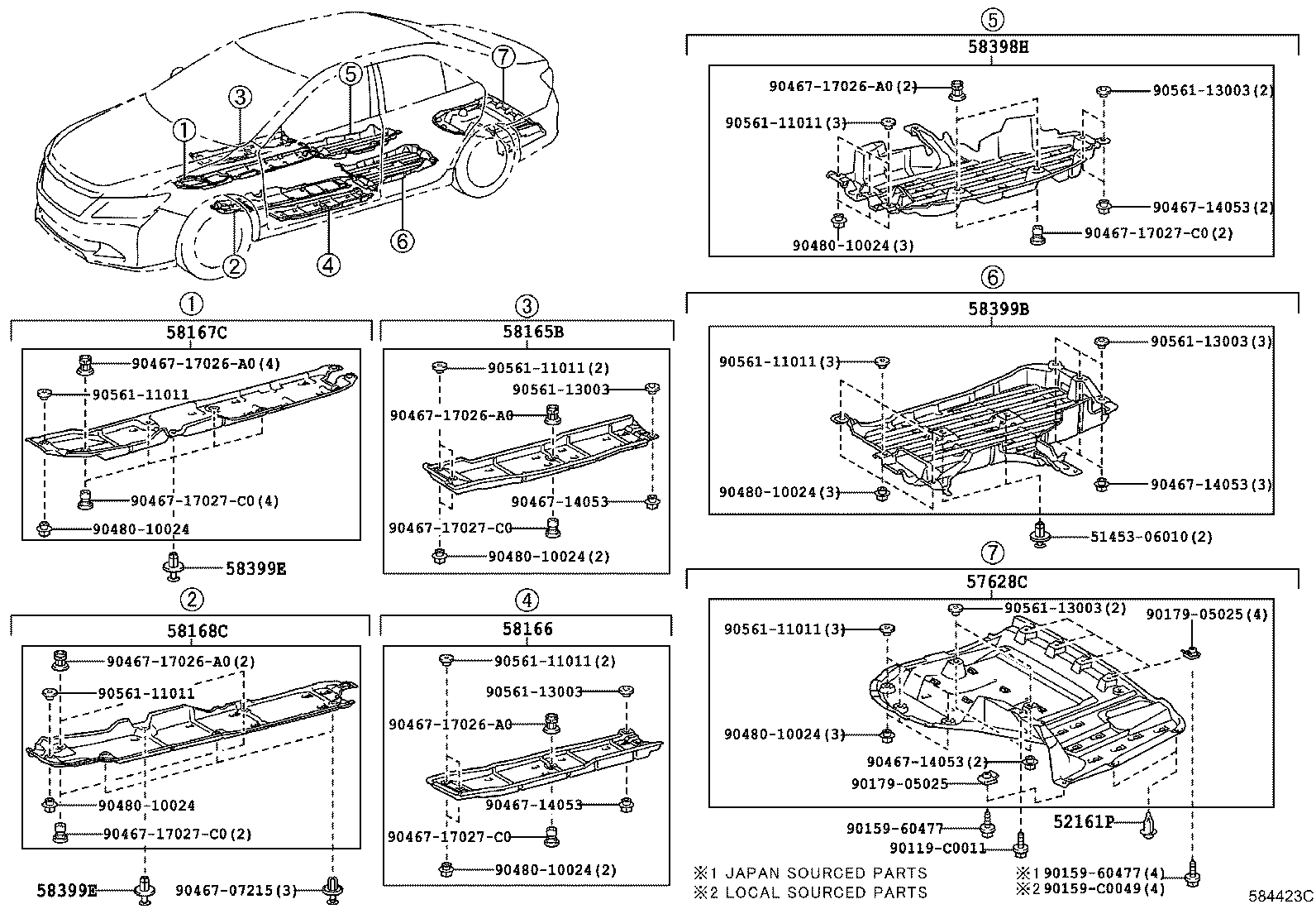 58166-06010 COVER, FRONT FLOOR, LH product image