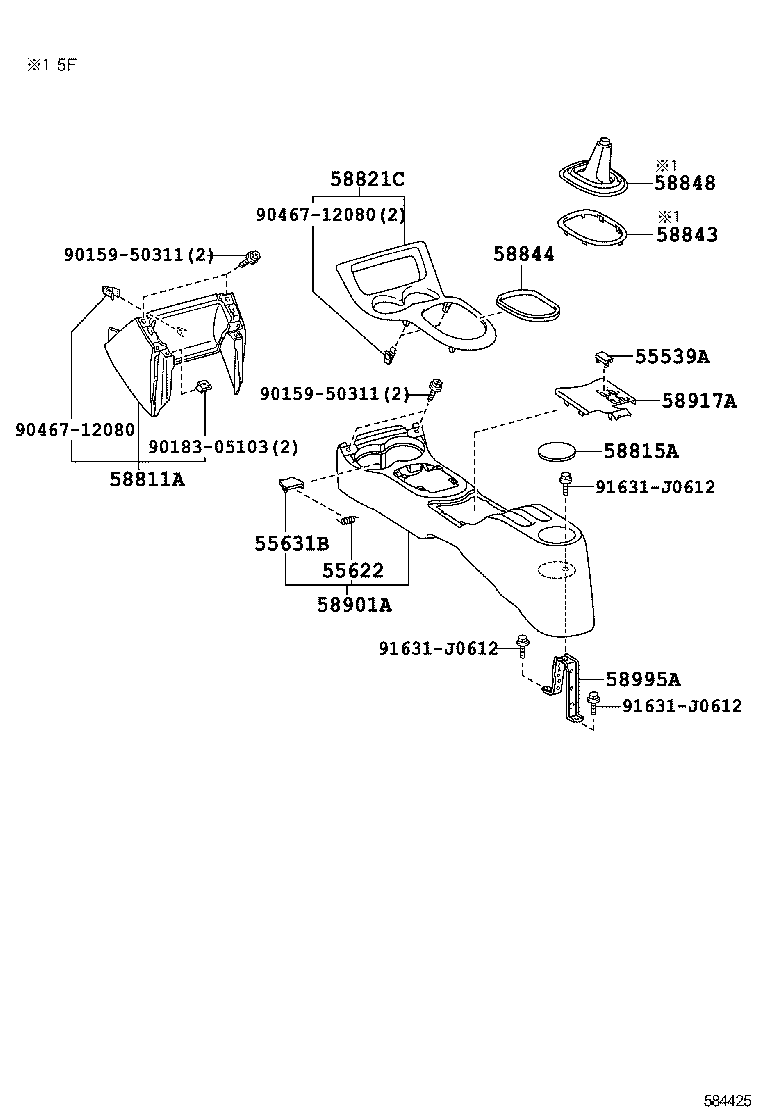 58843-52030 BEZEL, SHIFTING HOLE product image
