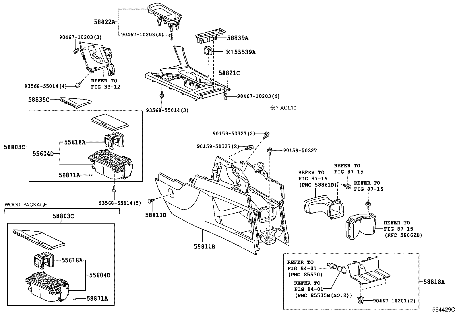 58835-48060 ORNAMENT, CONSOLE BOX product image