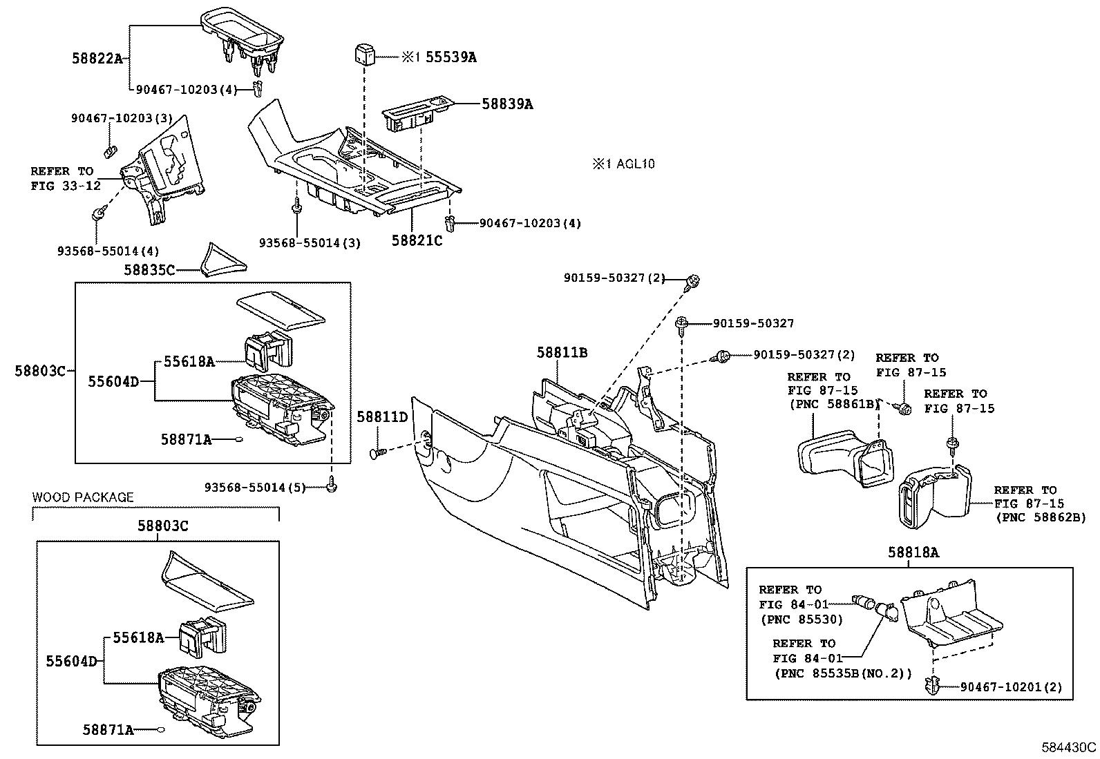 58835-48060 ORNAMENT, CONSOLE BOX product image