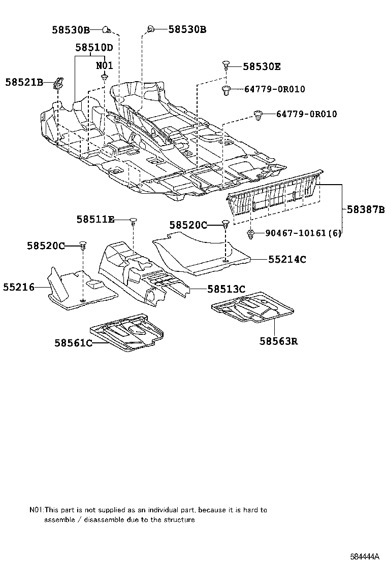 58513-0R040 MAT, FLOOR, FRONT CENTER product image