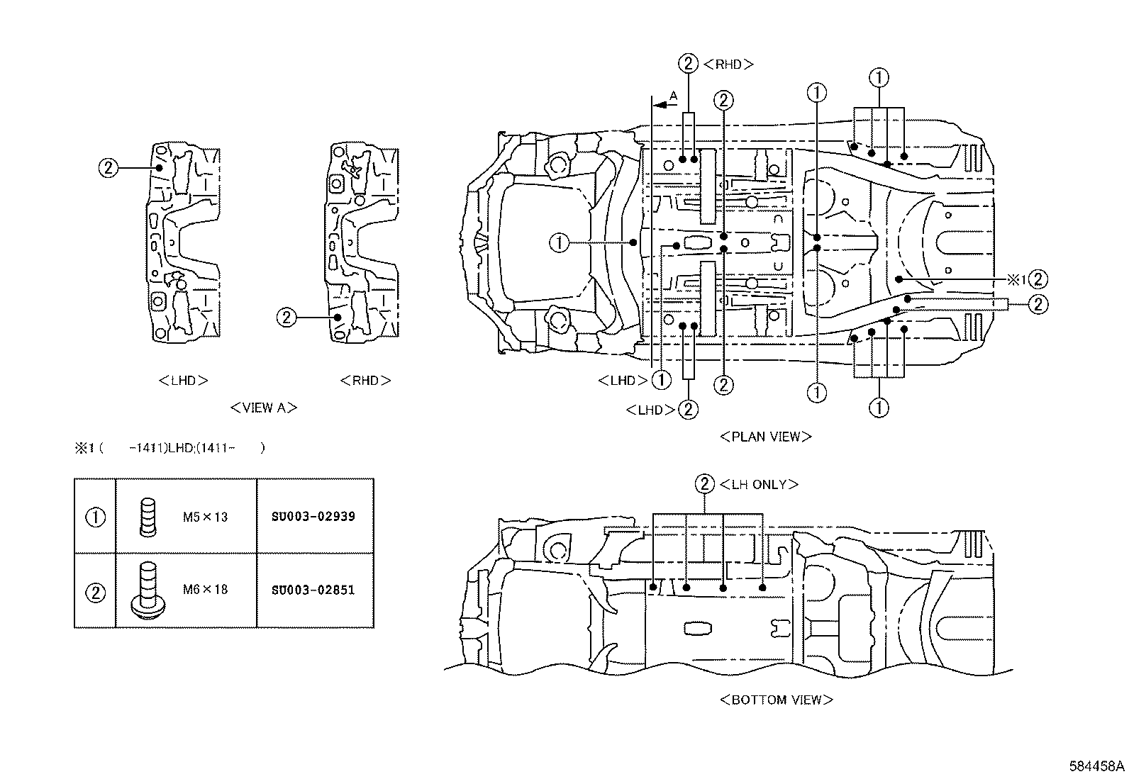SU003-01351 BRACKET, FRONT FLOOR CROSSMEMBER product image