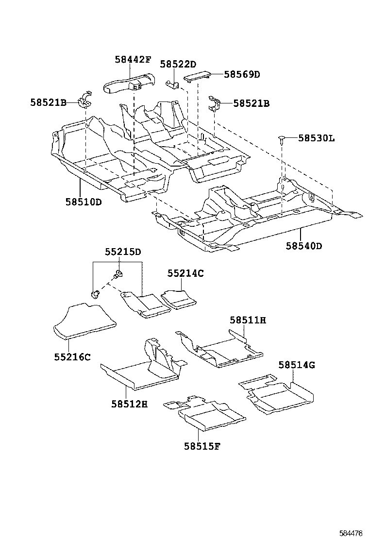 58514-12610 MAT, FLOOR, REAR LH product image