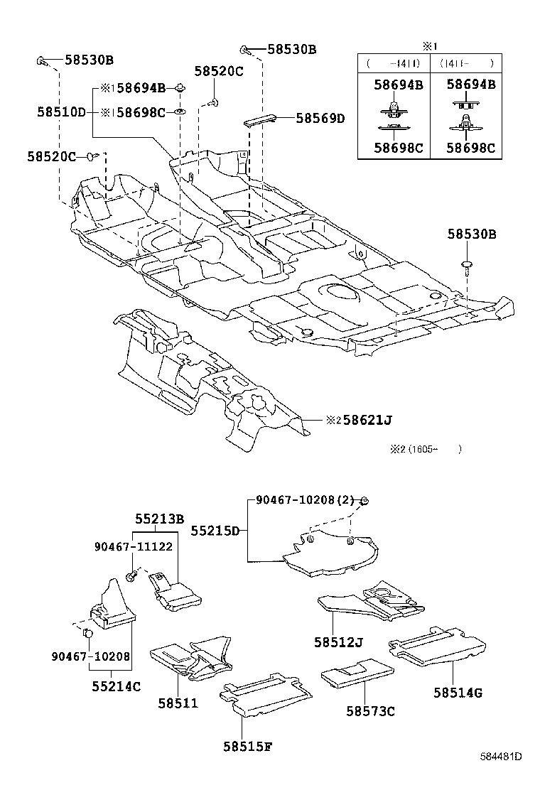 58573-47010 PAD, FRONT FLOOR CENTER product image