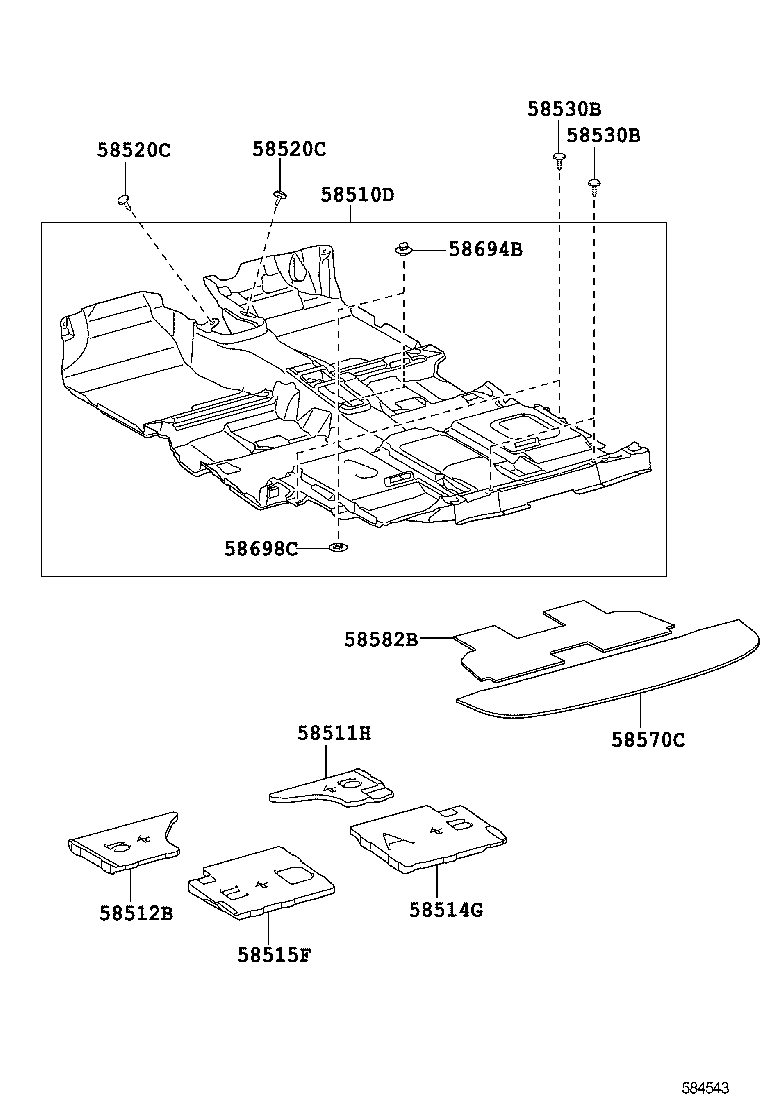 58511-68030 MAT, FLOOR, FRONT RH product image