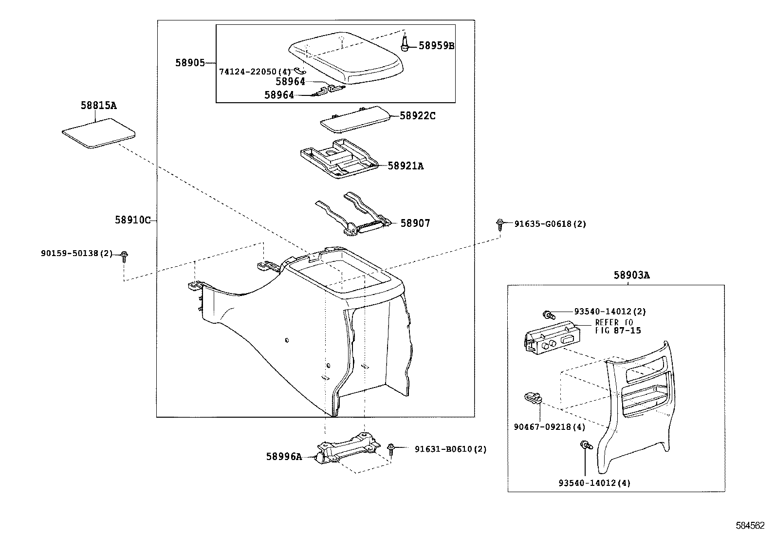58905-60170-C0 DOOR SUB-ASSY, CONSOLE COMPARTMENT product image