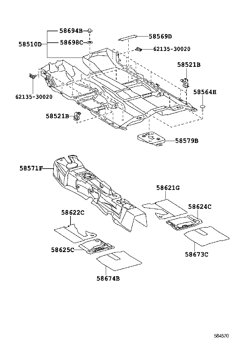 58579-0N010 PAD, REAR FLOOR product image