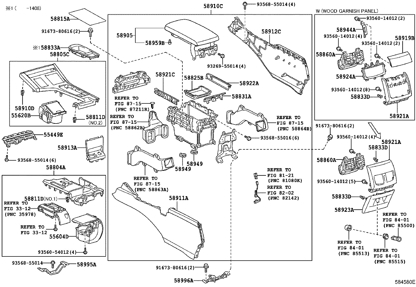 58804-33751 PANEL SUB-ASSY, CONSOLE, UPPER product image