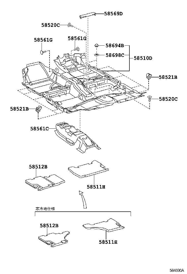 58561-12050 SILENCER, FRONT FLOOR, NO.1 product image