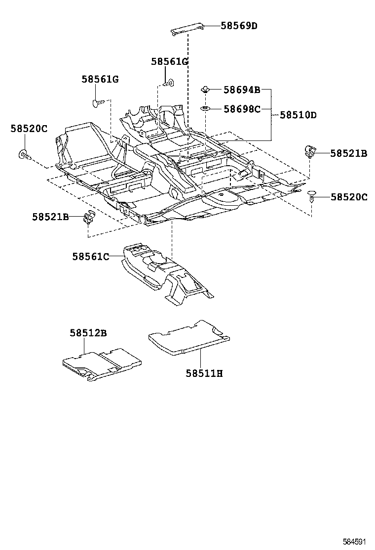 58512-12251 MAT, FLOOR, FRONT RH product image
