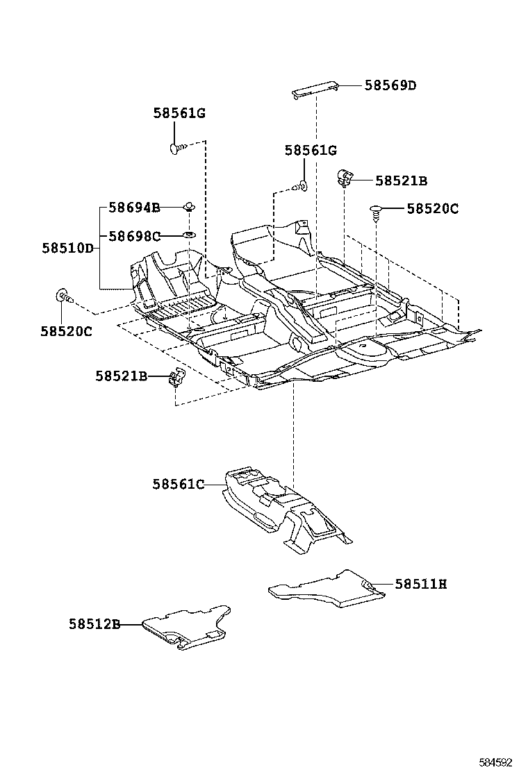 58510-12L10-B0 CARPET ASSY, FLOOR, FRONT product image
