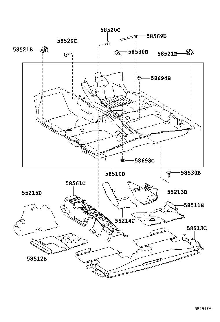 58512-12271 MAT, FLOOR, FRONT LH product image