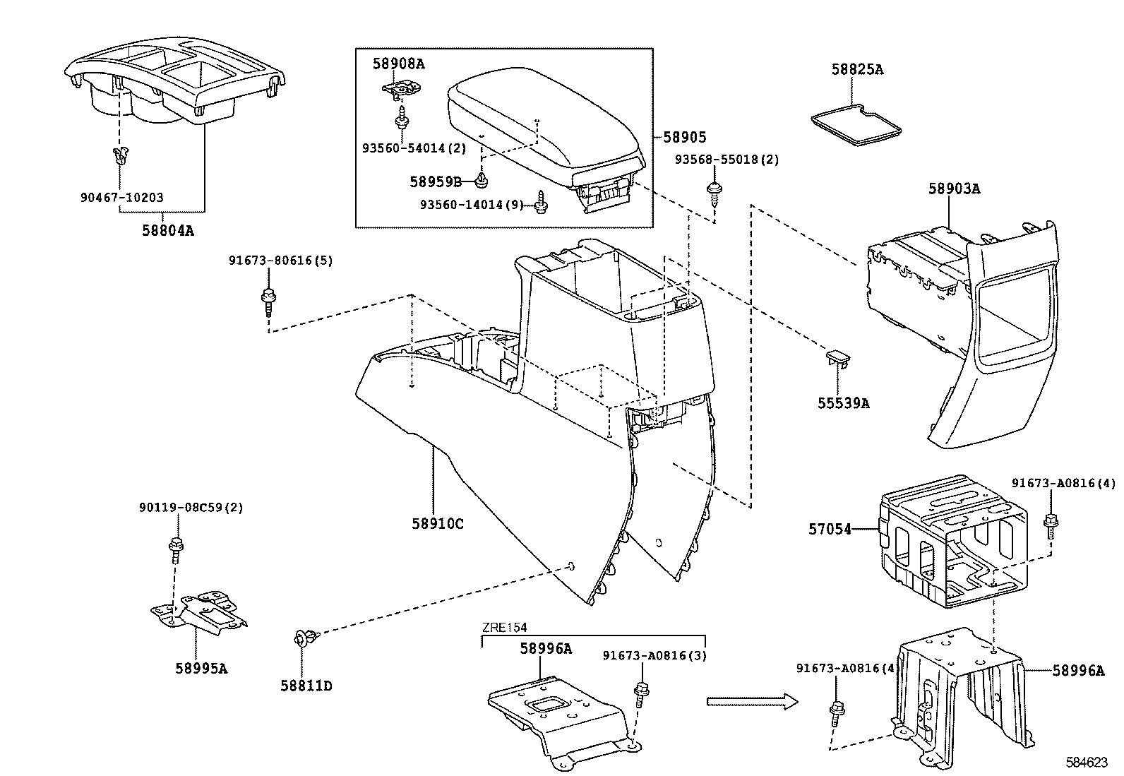 58905-12820-B1 DOOR SUB-ASSY, CONSOLE COMPARTMENT product image