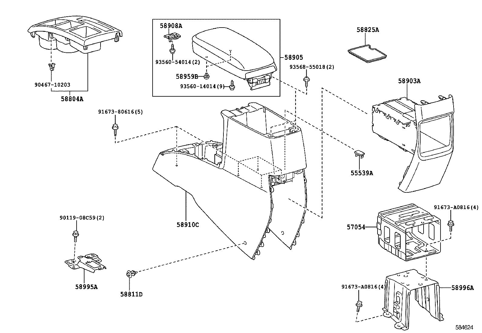58995-12110 BRACKET, CONSOLE BOX MOUNTING, NO.1 product image