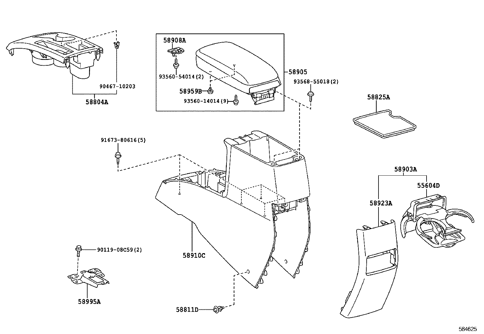 58965-20051 STOPPER, CONSOLE COMPARTMENT DOOR, NO.2 product image
