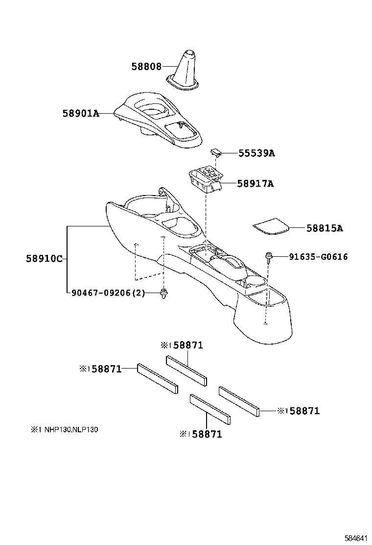 58808-0D220 COVER SUB-ASSY, SHIFTING HOLE product image