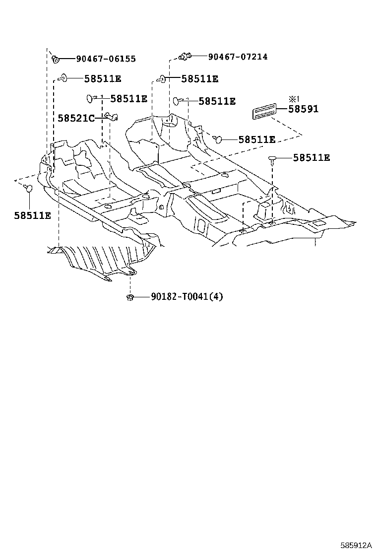58561-0D100 SILENCER, FRONT FLOOR, NO.1 product image