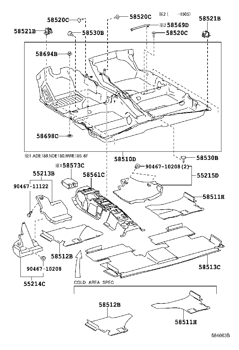 58511-02090 MAT, FLOOR, FRONT RH product image