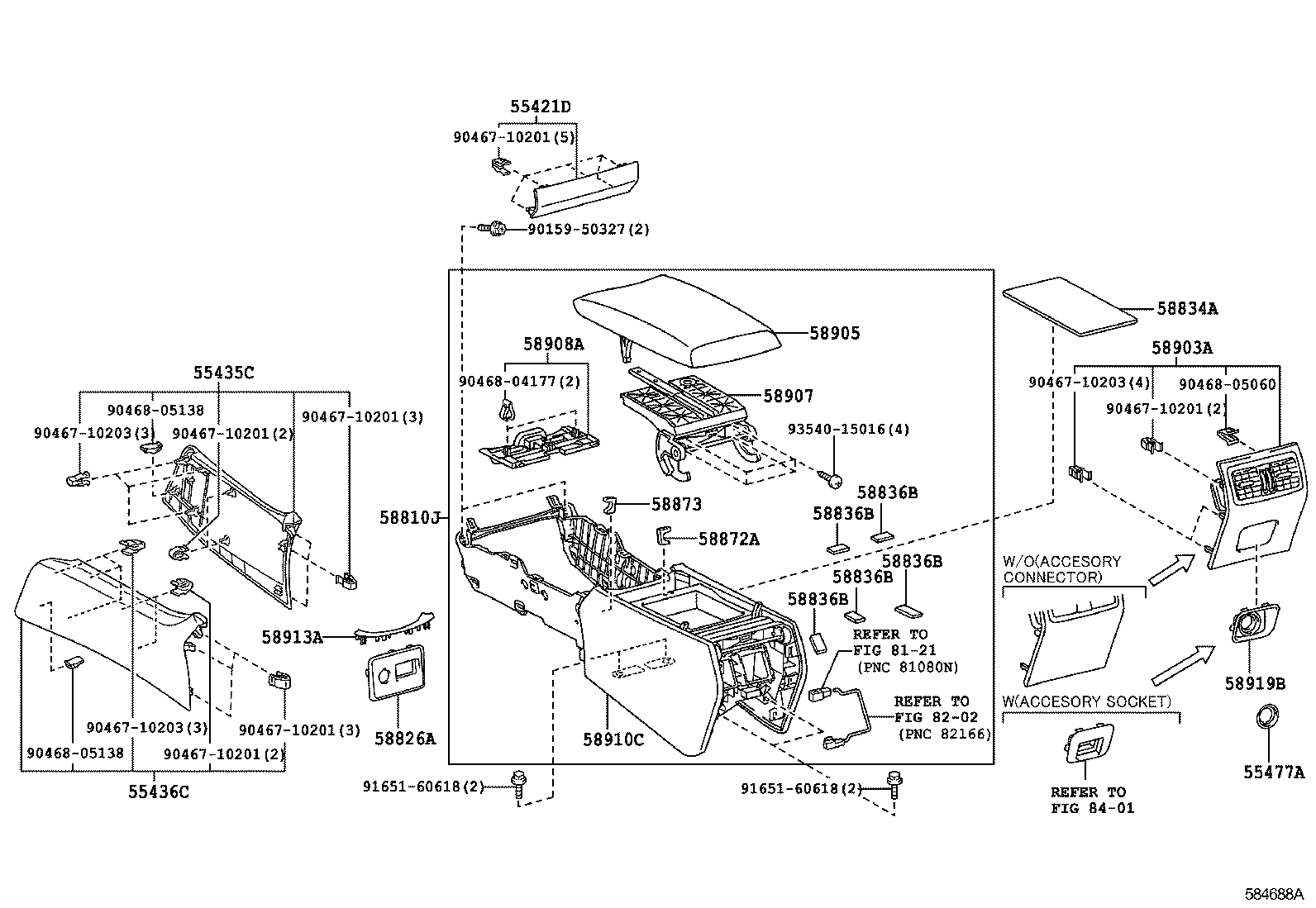 58843-50120 BEZEL, SHIFTING HOLE product image
