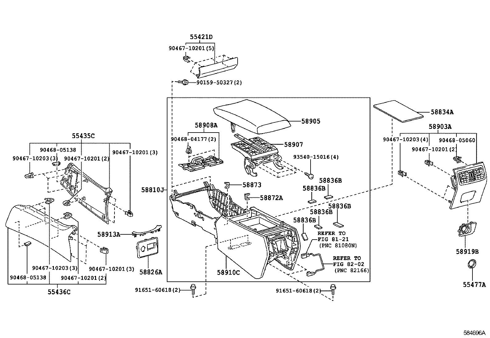 58810-50640-C2 BOX ASSY, CONSOLE product image