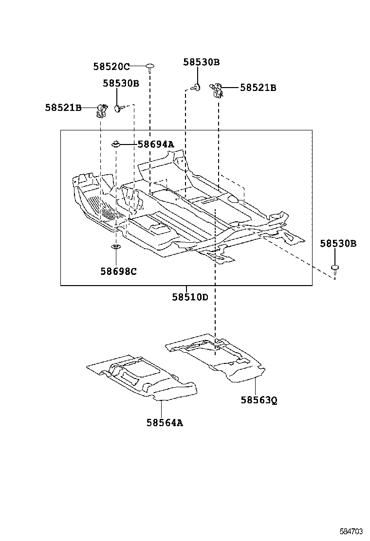 58563-74070 SILENCER, FRONT FLOOR, NO.3 product image