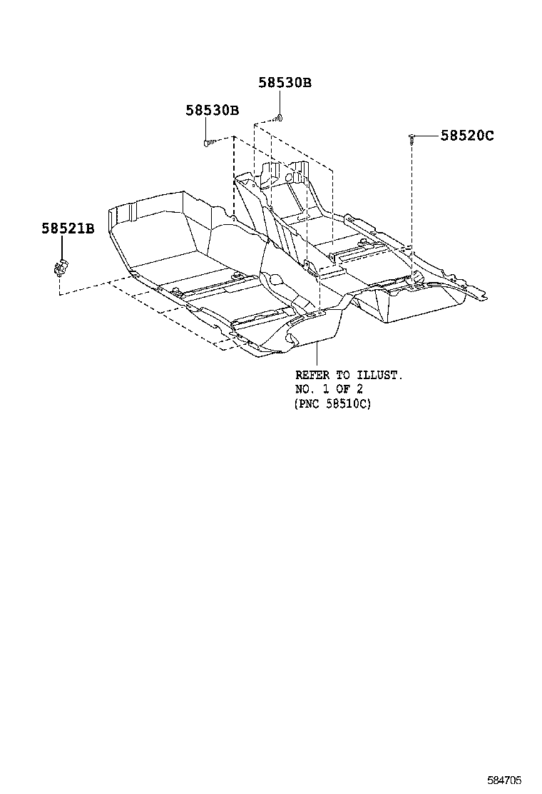 58673-50040 PAD, REAR FLOOR SILENCER, NO.1 product image