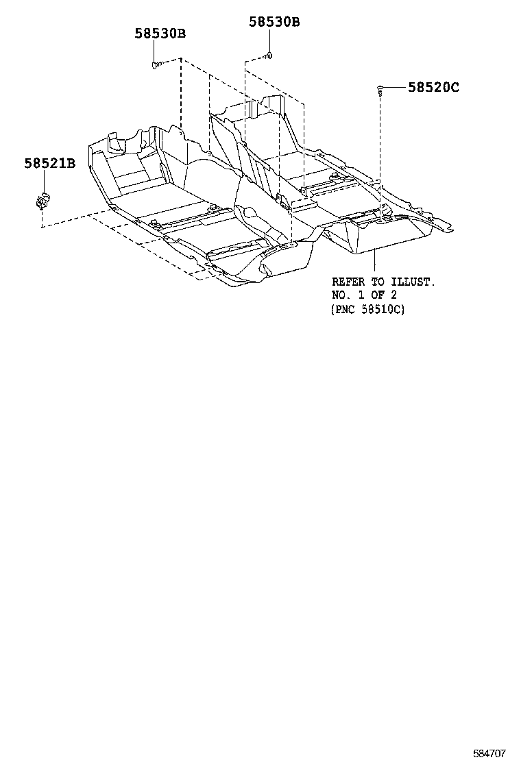 58673-50040 PAD, REAR FLOOR SILENCER, NO.1 product image