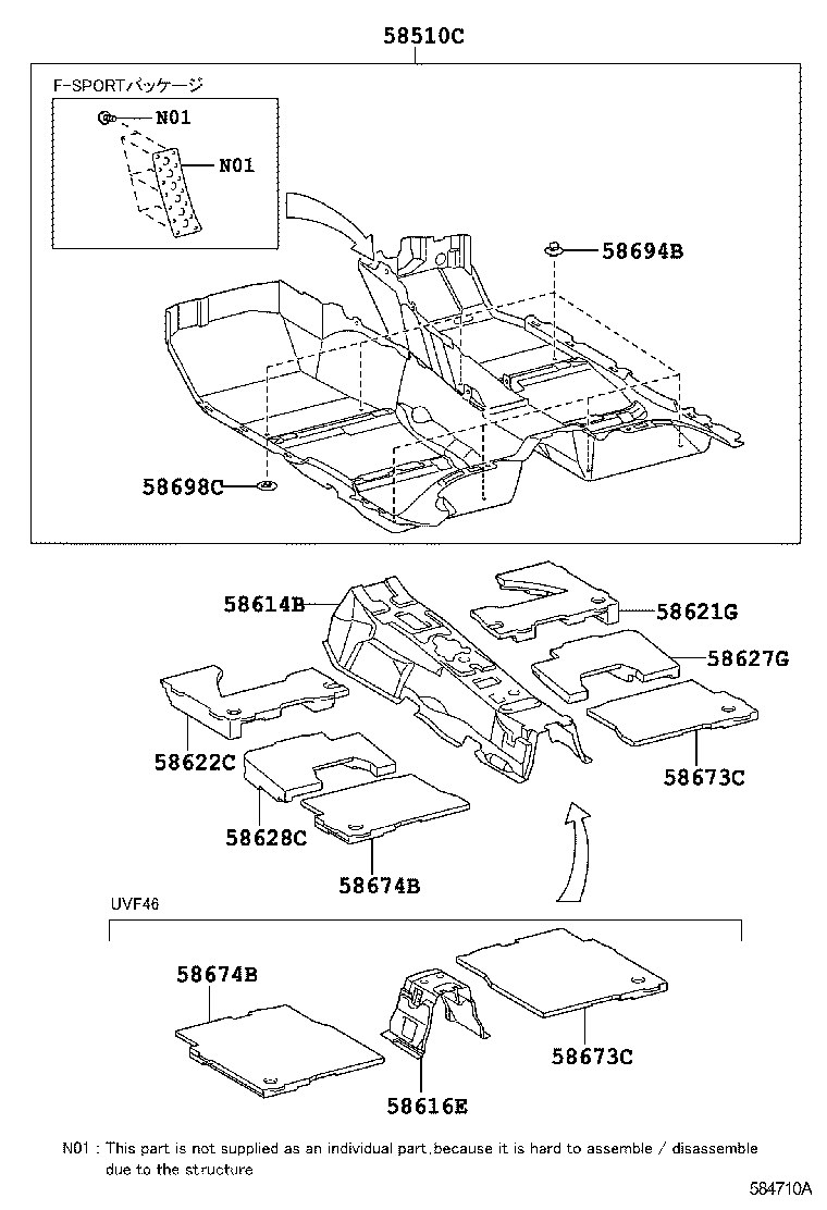 58510-50880-C2 CARPET ASSY, FRONT FLOOR, FRONT product image