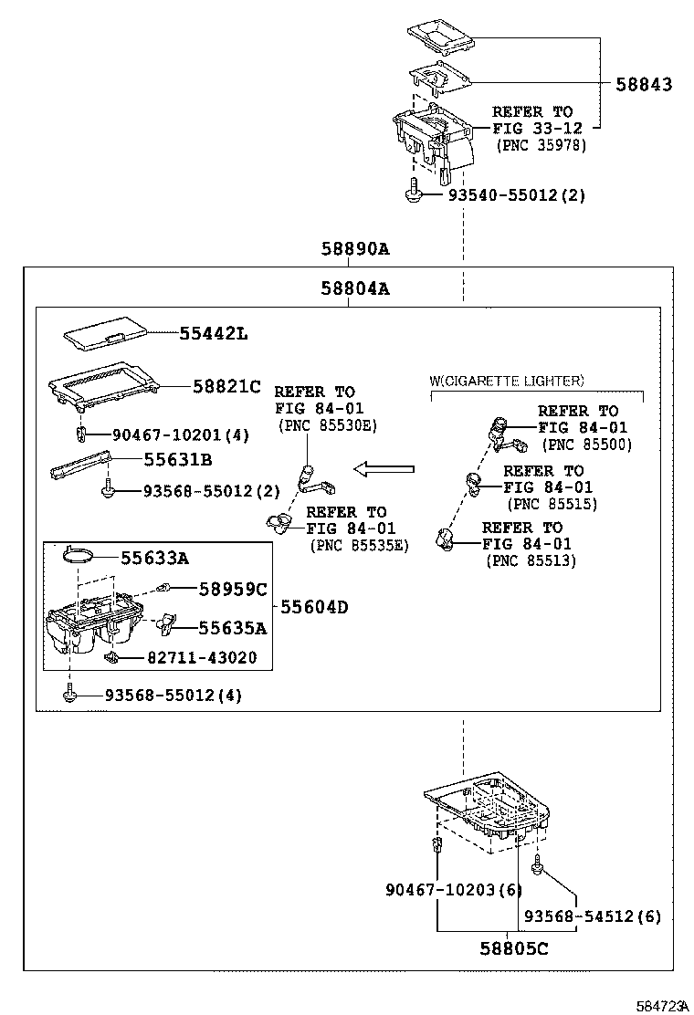 Toyota 58810-50580-F0 BOX ASSY, CONSOLE