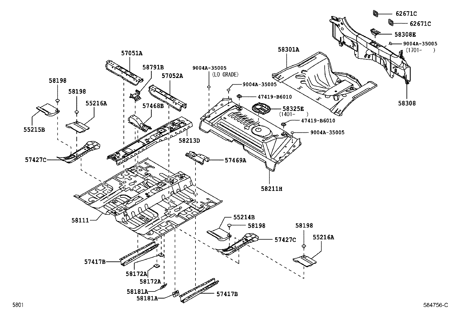 90044-67397 CLIP, FOOTREST product image