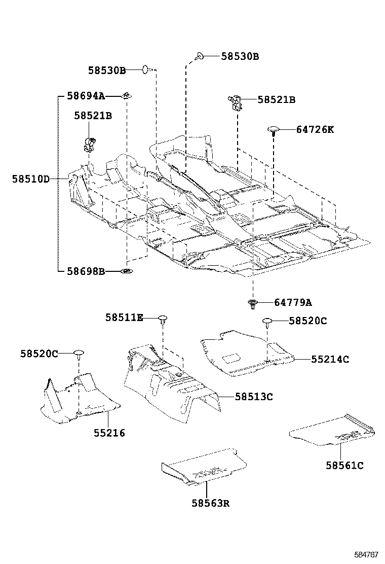 55216-42110 PAD, DASH PANEL INSULATOR, NO.4 product image