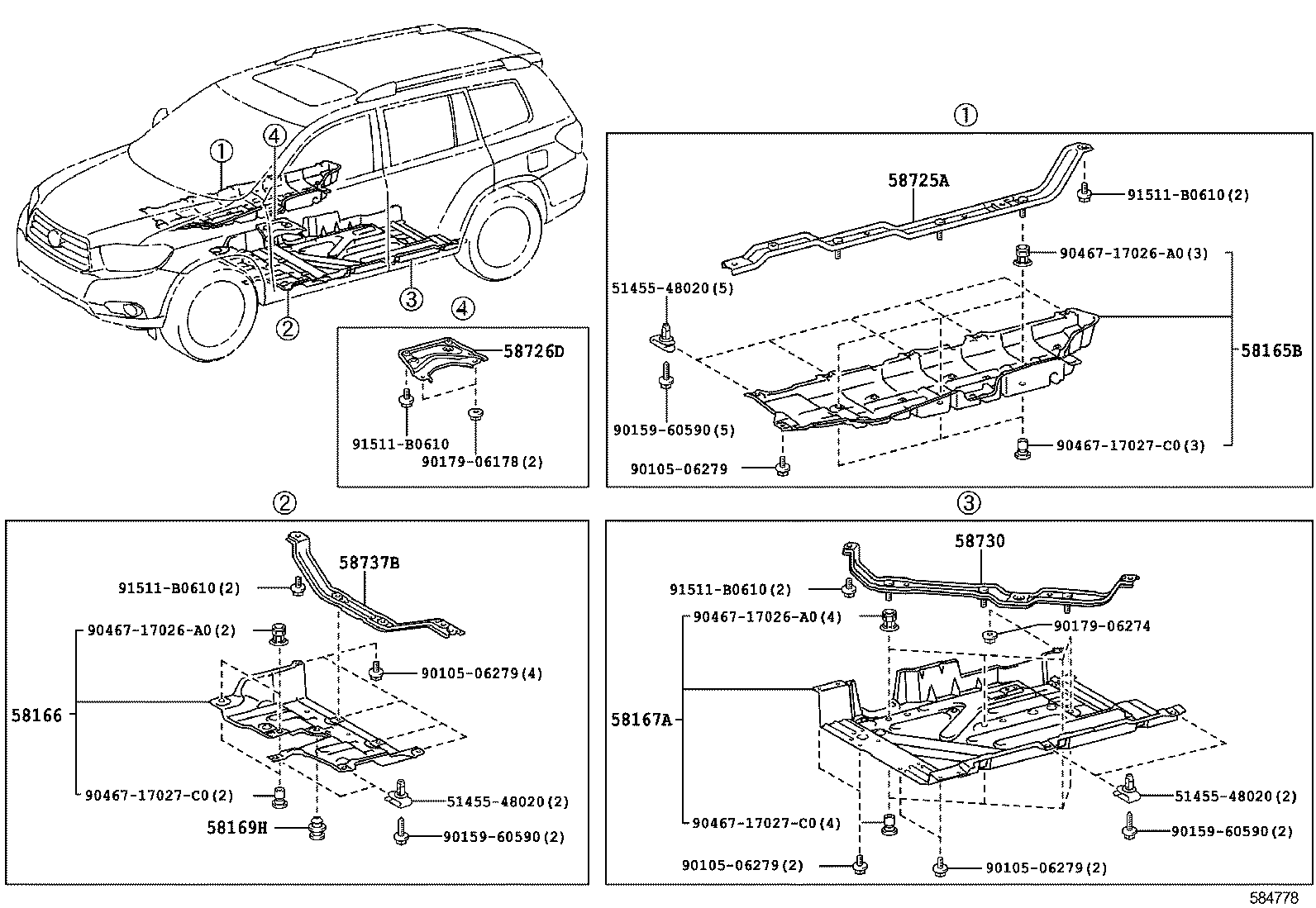 58386-48010 BRACKET, REAR BUMPER COVER, NO.2 product image